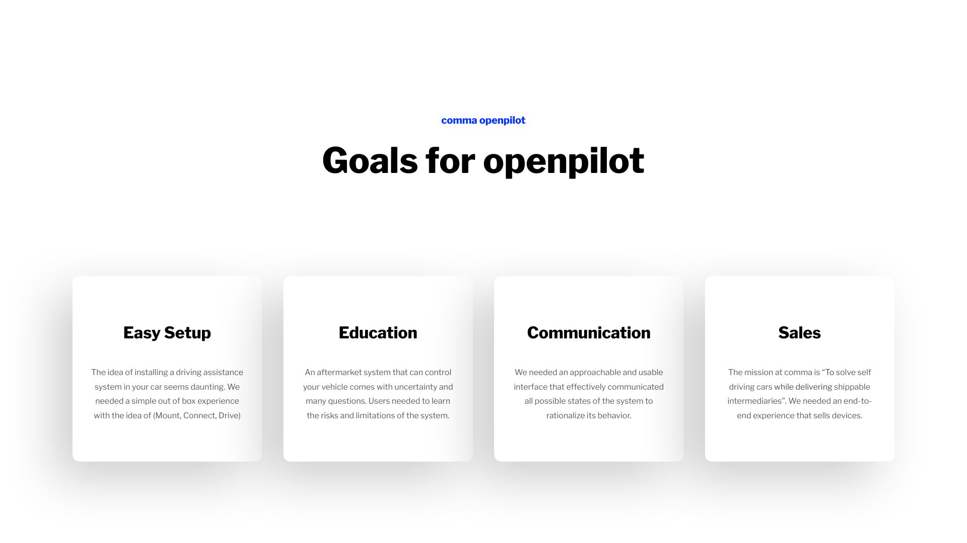 Slide 6: Goals for openpilot