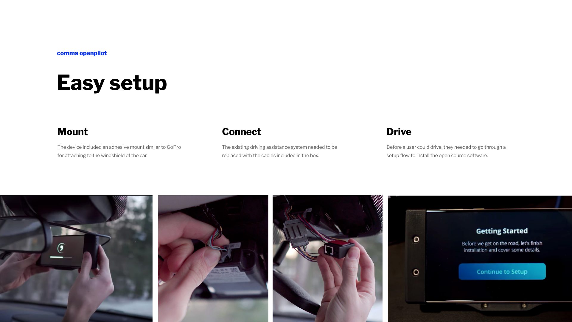 Slide 7: Easy setup — Mount, Connect, Drive
