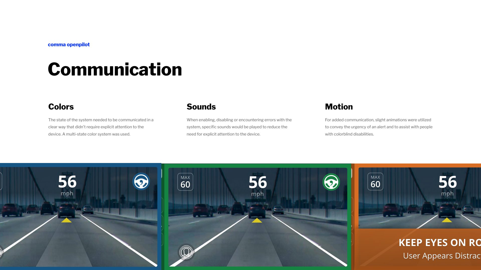 Slide 9: Communication — Colors, Sounds, Motion